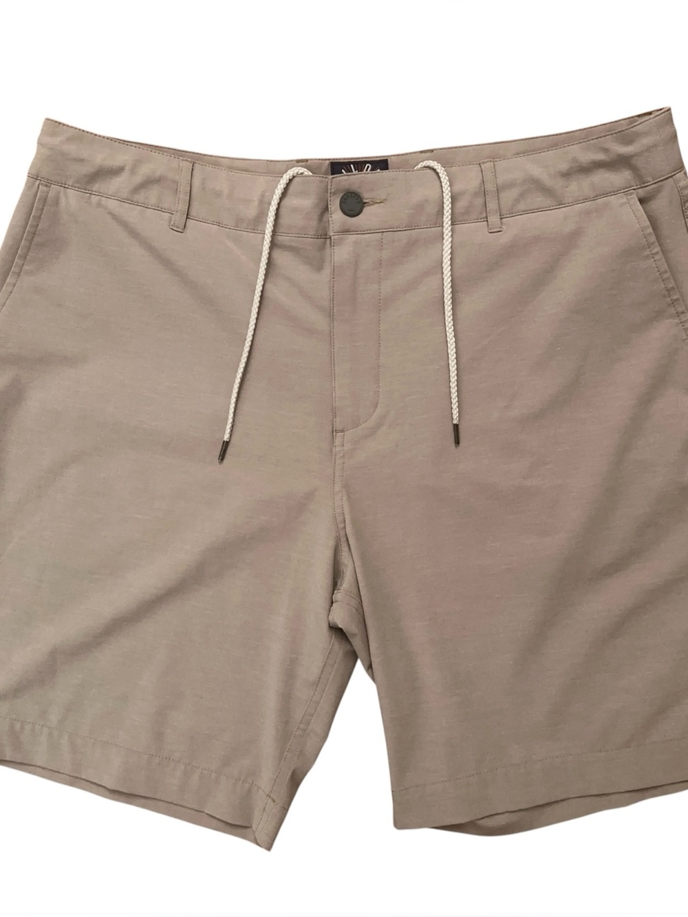 Faherty All Day Shorts Mens 36 Belt Loop Drawstring 9" Inseam Stretch Beige